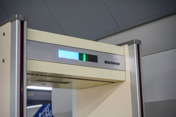 Walkthrough metal detector at an entrance